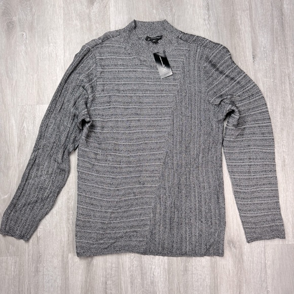 INC International Concepts Tops - Plus Size Mock Neck Ribbed Metallic Long Sleeve Top 2X